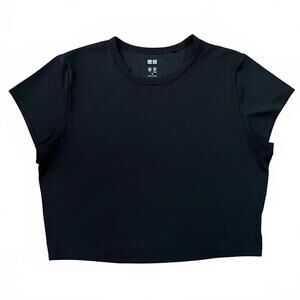 Uniqlo Ultra Stretch AIRism Cropped T Shirt Black Size XL